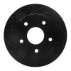 R1 00-01 Dodge Ram 1500 Pickup Front Left Drilled & Slotted Black Brake Rotor