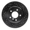 R1 04-10 BMW 530I Rear Right Drilled & Slotted Black Brake Rotor