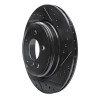 R1 04-10 BMW 530I Rear Right Drilled & Slotted Black Brake Rotor
