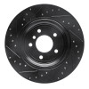R1 04-10 BMW 530I Rear Right Drilled & Slotted Black Brake Rotor