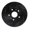 R1 07-19 Suzuki SX4 Front Left Drilled & Slotted Black Brake Rotor