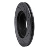 R1 07-19 Suzuki SX4 Front Left Drilled & Slotted Black Brake Rotor