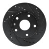 R1 99-02 Daewoo Leganza Front Right Drilled & Slotted Black Brake Rotor