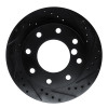 R1 75-79 Dodge W200 Front Right Drilled & Slotted Black Brake Rotor