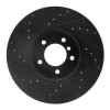 R1 04-10 BMW 528I xDrive Front Right Drilled & Slotted Black Brake Rotor