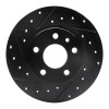 R1 91-95 Alfa Romeo 164 Rear Left Drilled & Slotted Black Brake Rotor