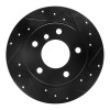 R1 03-06 BMW Z4 Rear Right Drilled & Slotted Black Brake Rotor