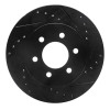 R1 97-02 Dodge Dakota 4WD Front Right Drilled & Slotted Black Brake Rotor