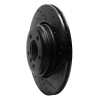 R1 02-05 BMW 745LI Rear Right Drilled & Slotted Black Brake Rotor
