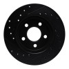 R1 96-00 Chrysler Town & Country Front Right Drilled & Slotted Black Brake Rotor