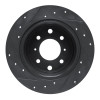 R1 64-94 Alfa Romeo GTZ Rear Right Drilled & Slotted Black Brake Rotor
