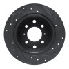 R1 64-94 Alfa Romeo Giulia Rear Left Drilled & Slotted Black Brake Rotor