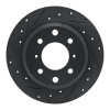 R1 64-94 Alfa Romeo Giulia Rear Left Drilled & Slotted Black Brake Rotor