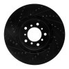 R1 01-06 BMW M3 Left Front Drilled & Slotted Black Brake Rotor