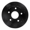 R1 94-99 Dodge Ram 1500 Pickup Front Right Drilled & Slotted Black Brake Rotor