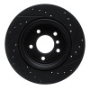 R1 01-06 BMW 330CI Rear Left Drilled & Slotted Black Brake Rotor