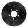 R1 01-08 BMW 330I Front Right Drilled & Slotted Black Brake Rotor