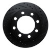 R1 89-93 Dodge D250 Front Right Drilled & Slotted Black Brake Rotor