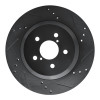 R1 -23 Subaru Crosstrek Rear Right Drilled & Slotted Black Brake Rotor