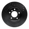 R1 99-06 BMW 323I Rear Left Drilled & Slotted Black Brake Rotor