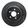 R1 -23 Subaru Crosstrek Rear Left Drilled & Slotted Black Brake Rotor