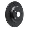 R1 -25 Subaru Crosstrek Rear Right Drilled & Slotted Black Brake Rotor