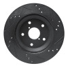 R1 -25 Subaru Crosstrek Rear Left Drilled & Slotted Black Brake Rotor
