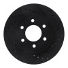 R1 91-96 Dodge Dakota 4WD Front Right Drilled & Slotted Black Brake Rotor