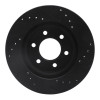 R1 91-96 Dodge Dakota 4WD Front Left Drilled & Slotted Black Brake Rotor