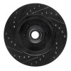R1 91-96 Dodge Dakota RWD Front Right Drilled & Slotted Black Brake Rotor