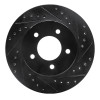 R1 87-90 Dodge Dakota 4WD Front Right Drilled & Slotted Black Brake Rotor