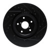 R1 -23 Subaru Ascent Front Left Drilled & Slotted Black Brake Rotor