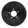 R1 87-90 Dodge Dakota 4WD Front Left Drilled & Slotted Black Brake Rotor