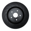 R1 18-25 Subaru WRX STI Front Right Drilled & Slotted Black Brake Rotor