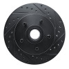 R1 87-90 Dodge Dakota RWD Front Right Drilled & Slotted Black Brake Rotor