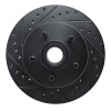 R1 87-90 Dodge Dakota RWD Front Left Drilled & Slotted Black Brake Rotor