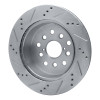 R1 2001-2006 Lexus LS430 Rear Right Drilled & Slotted Silver Brake Rotor