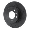 R1 95-98 BMW 318TI Front Right Drilled & Slotted Black Brake Rotor