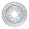R1 2008-2011 Saab 9-3 Rear Right Drilled & Slotted Silver Brake Rotor