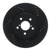 R1 17-23 Subaru Impreza Front Right Drilled & Slotted Black Brake Rotor ECB-13037R