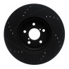 R1 17-23 Subaru Impreza Front Right Drilled & Slotted Black Brake Rotor ECB-13037R