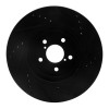 R1 17-23 Subaru Crosstrek Front Left Drilled & Slotted Black Brake Rotor