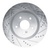 R1 2021-2025 Acura TLX Front Right Drilled & Slotted Silver Brake Rotor