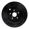 R1 06-14 Subaru Tribeca Rear Right Drilled & Slotted Black Brake Rotor