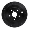 R1 06-14 Subaru Tribeca Rear Left Drilled & Slotted Black Brake Rotor