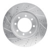 R1 2012-2025 Ford F-250 4WD (Super Duty) Front Right Drilled & Slotted Silver Brake Rotor