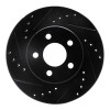 R1 86-90 Chrysler Town & Country Front Left Drilled & Slotted Black Brake Rotor