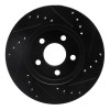 R1 86-90 Chrysler Town & Country Front Left Drilled & Slotted Black Brake Rotor