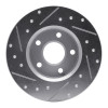 R1 1984-1987 Pontiac Fiero Rear Right Drilled & Slotted Silver Brake Rotor