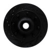 R1 78-97 Dodge B200 / B200 Van / B250 Front Left Drilled & Slotted Black Brake Rotor